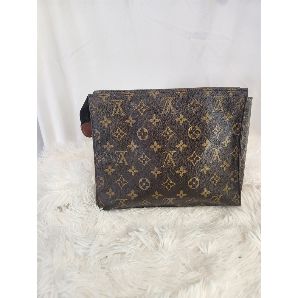 Louis Vuitton Trousse Toilette 28 Vintage Pouch Brown 851 AS IS Restoration